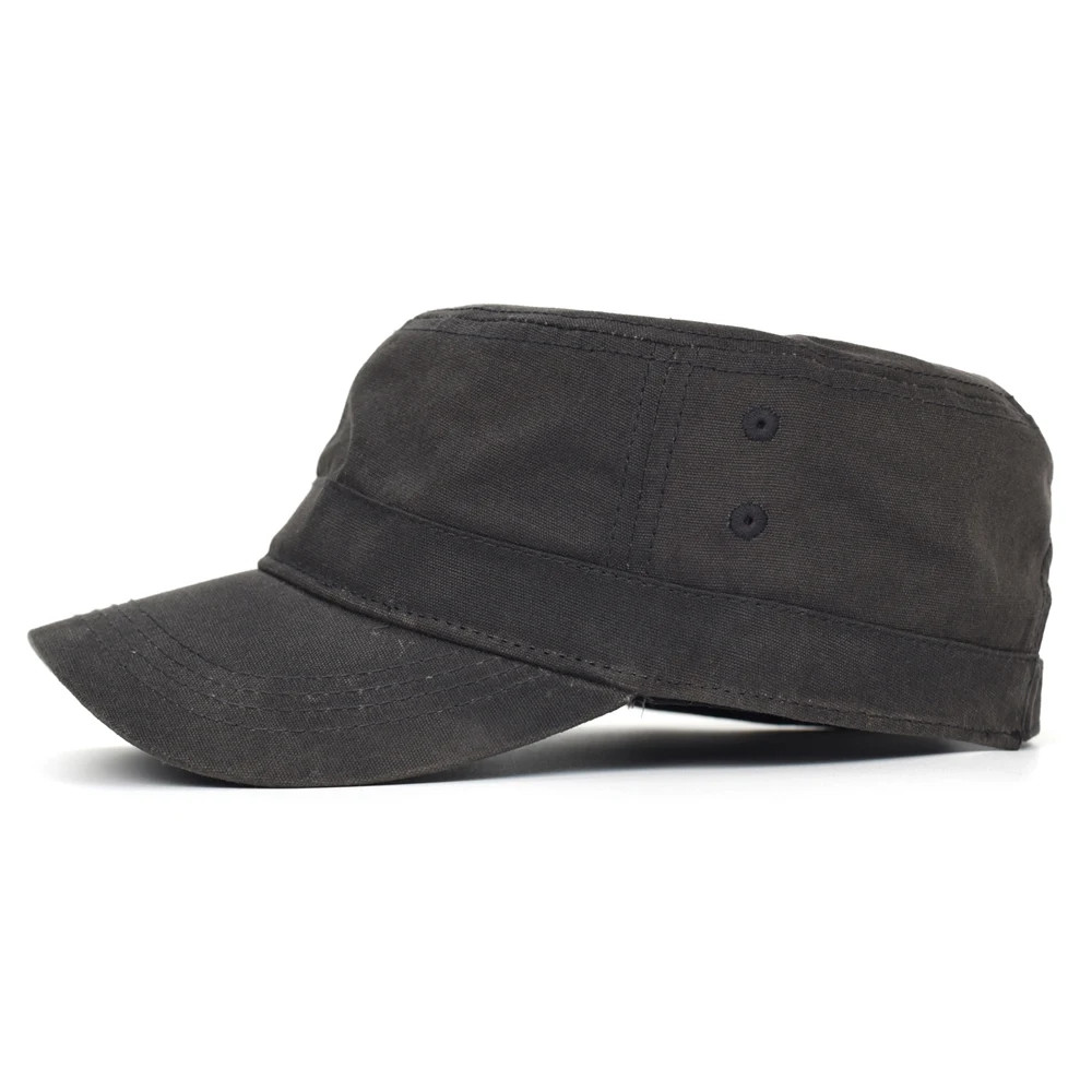 Waxed Canvas Cotton Military Caps Men Waterproof Cadet Army Cap Unique Design
