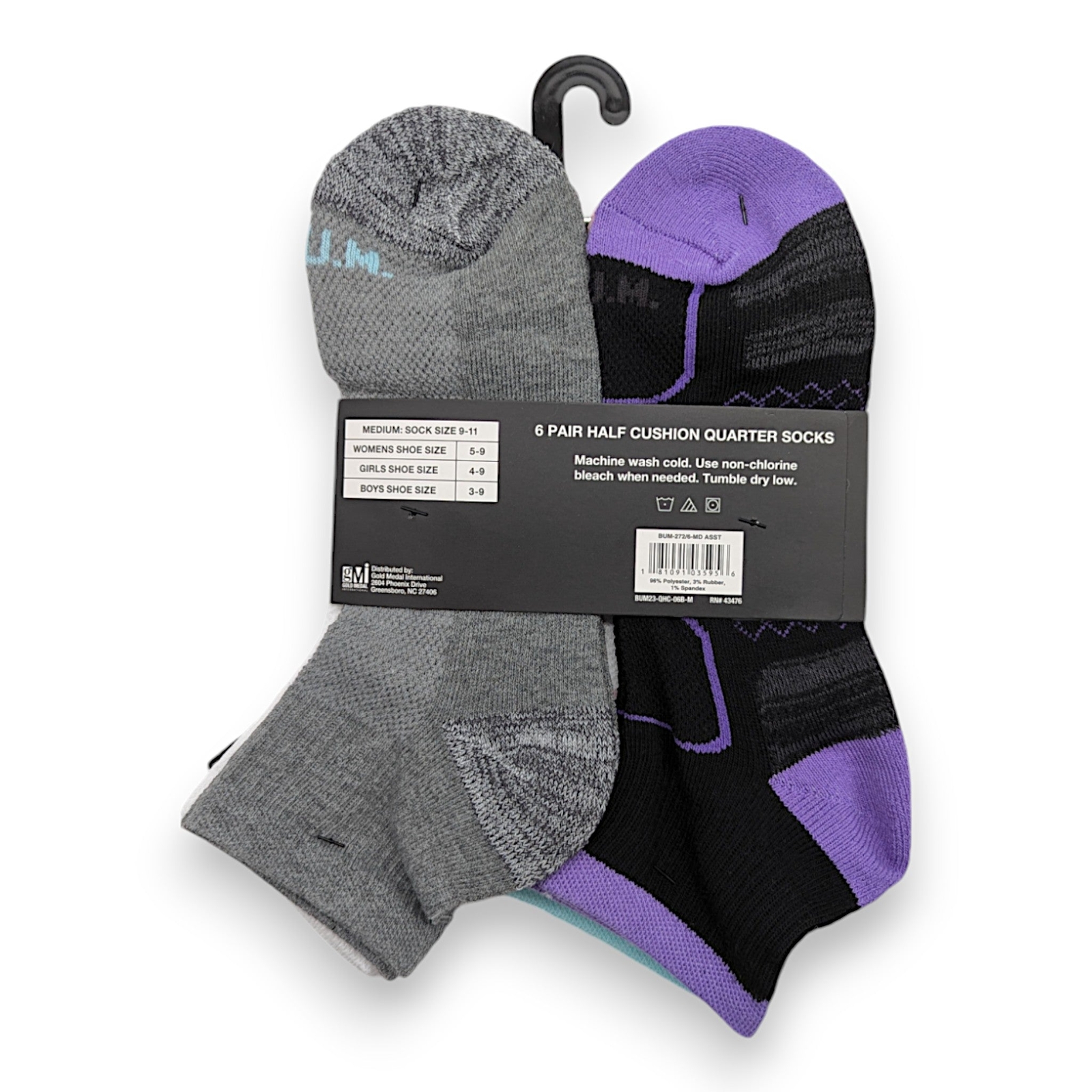 Women’s Cushioned Quarter Socks Medium