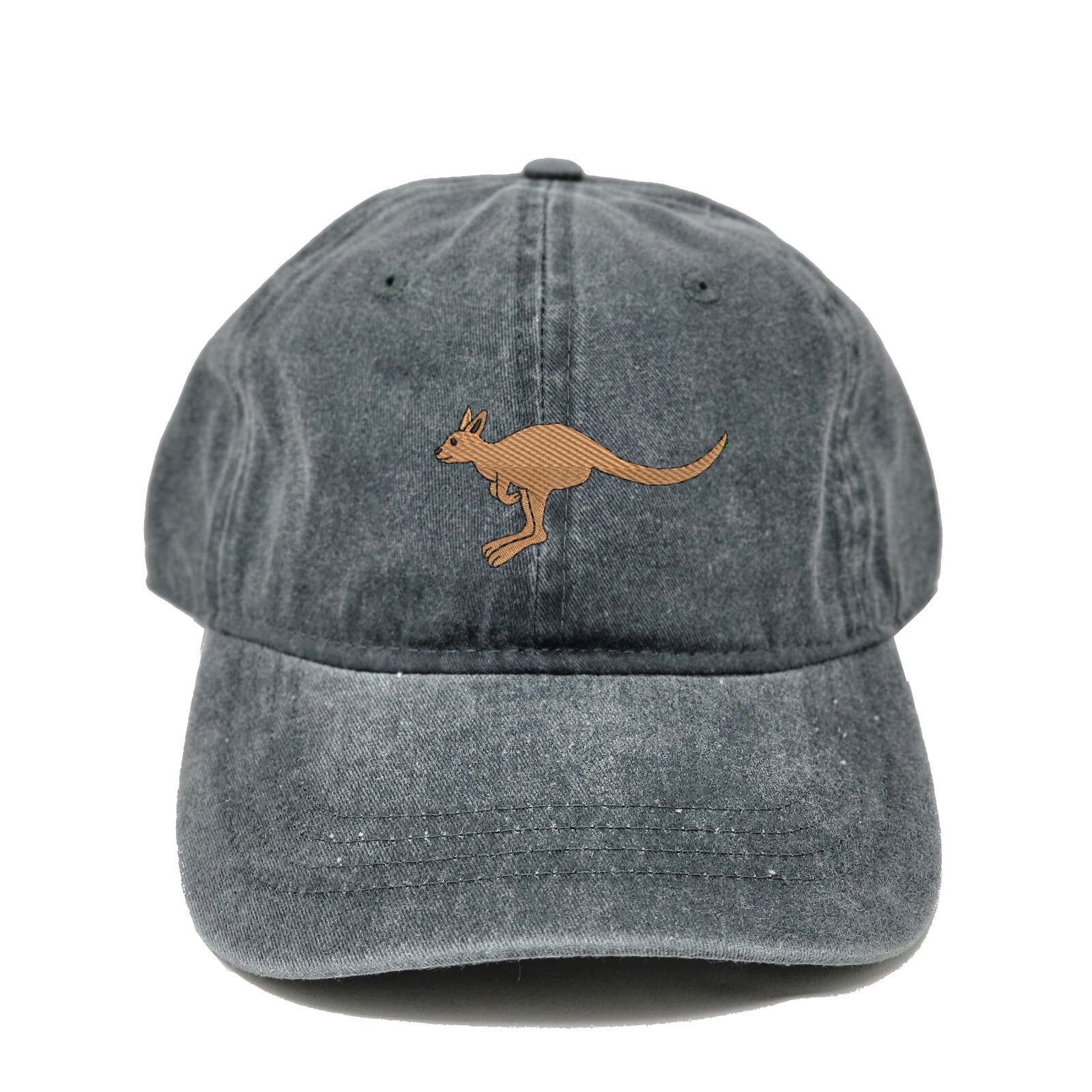 Kangaroo embroidered cotton baseball cap (available in many colors)