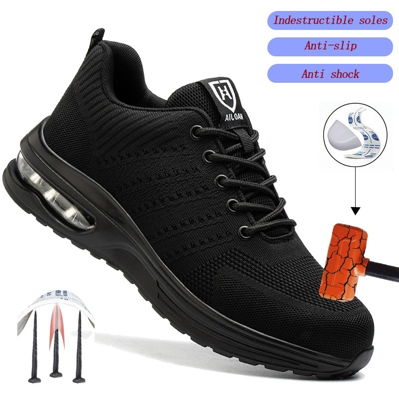 New Work Shoes Breathable Steel Toe Boots Lightweight Safety Warehouse Industry