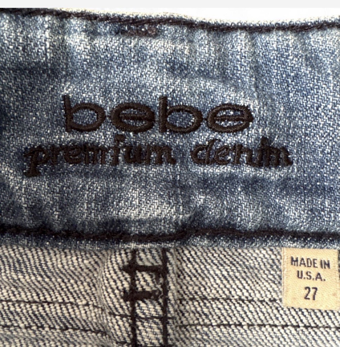 Vintage Bebe Premium Denim Y2K Micro Mini Skirt — Skylar Wash — Size 27