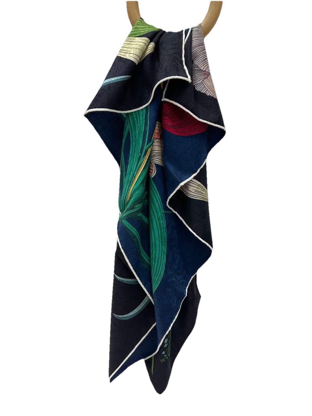 41″x41″Flower2 Print70shmere30%Silk Jacquard Double-sided Thin Scarf105x105cm