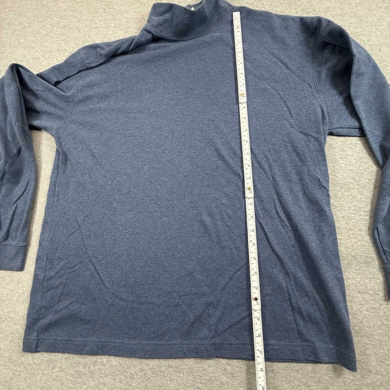 LL Bean Mens Large Turtleneck Shirt Long Sleeved Blue Pullover