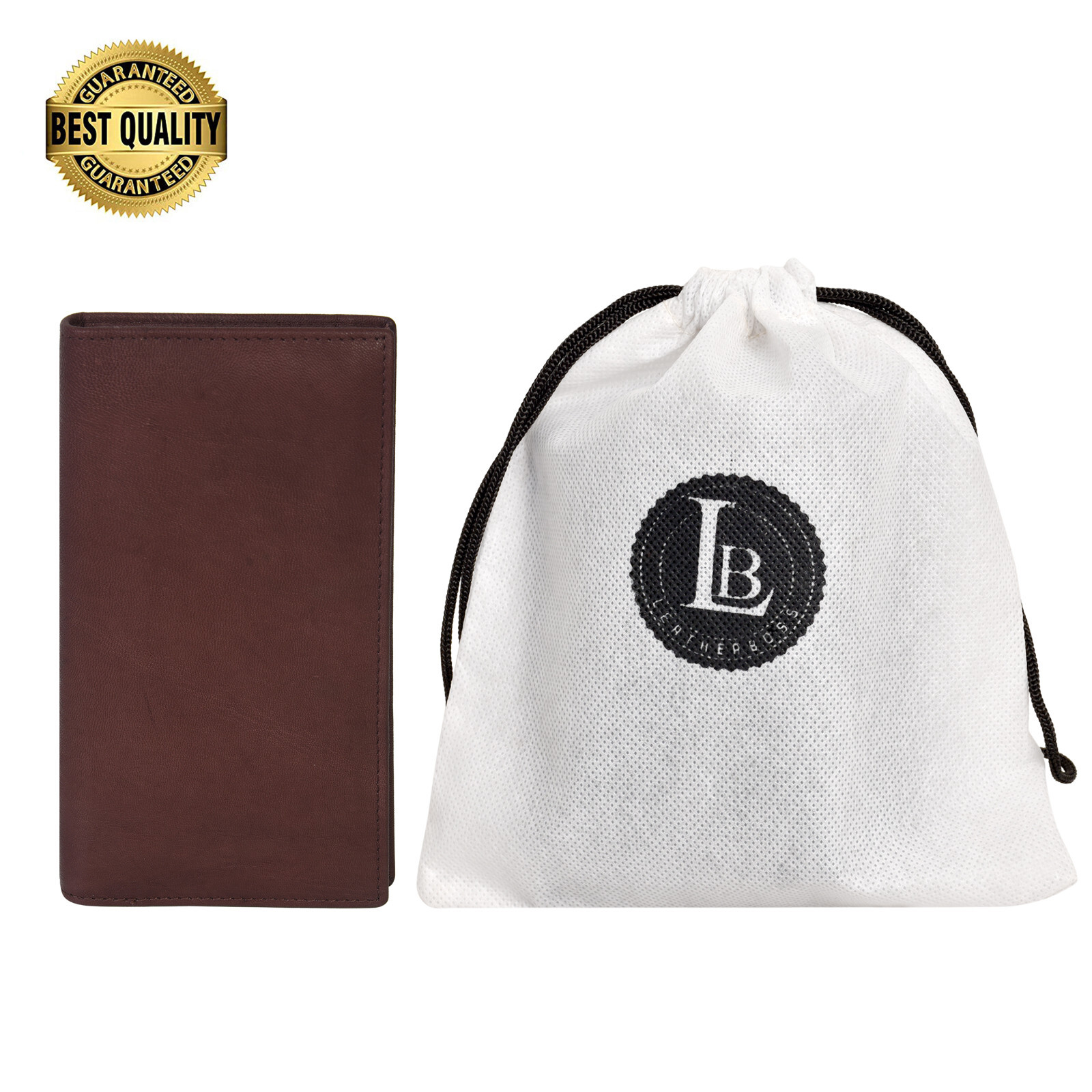 RFID Blocking Bifold Long Genuine Leather Trucker Wallet Card Holder