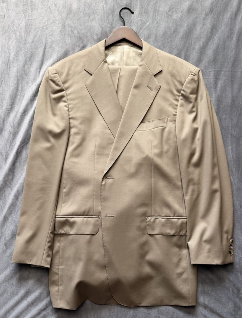 Ermenegildo Zegna Z Khaki Tan Wool Full Suit Made in Switzerland 44R EU54R 40X30