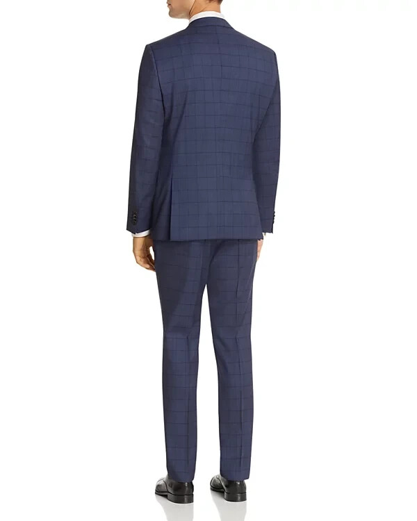 BOSS Huge/Genius Windowpane Plaid Slim Fit Suit 50421689