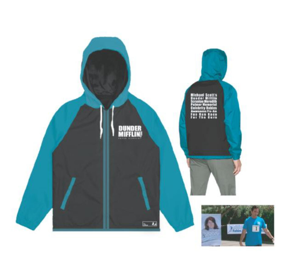 The Office Dunder Mifflin Windbreaker Jacket by Culture Fly (choose size XS-3XL)