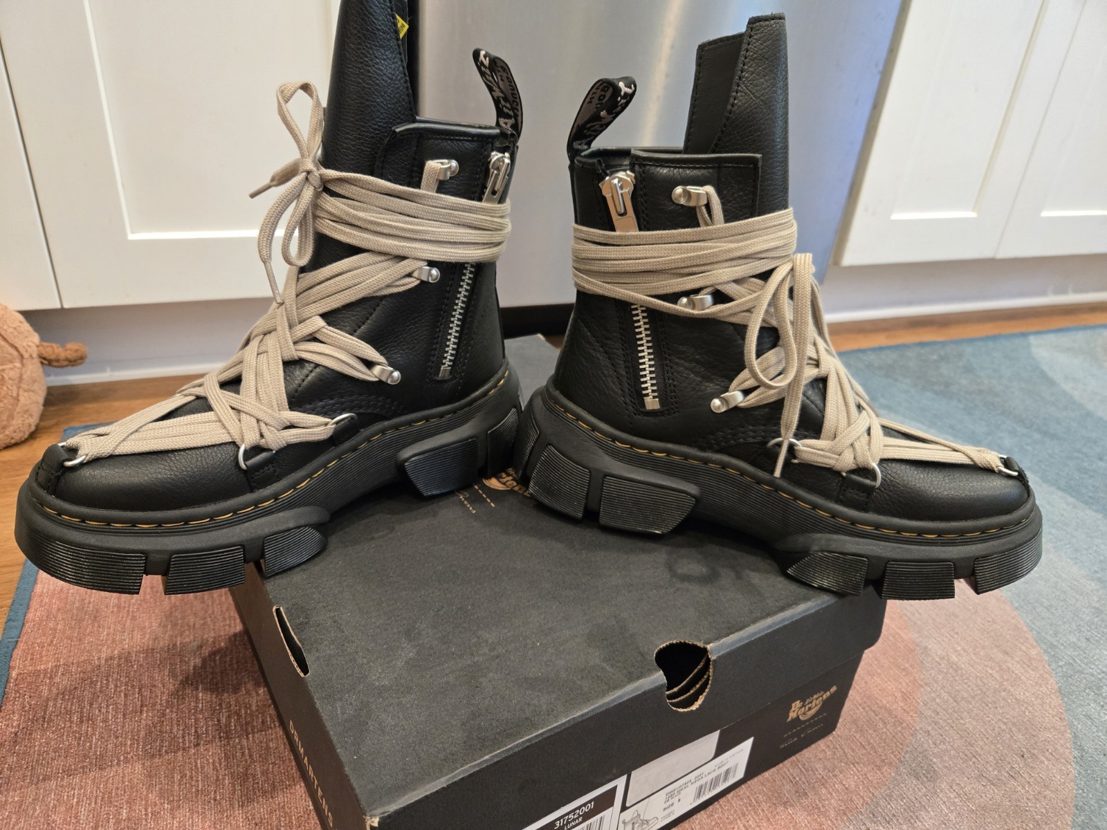 Dr. Martens x Rick Owens 1460 Limited Edition Black Leather Boots UK6 US7- Mens