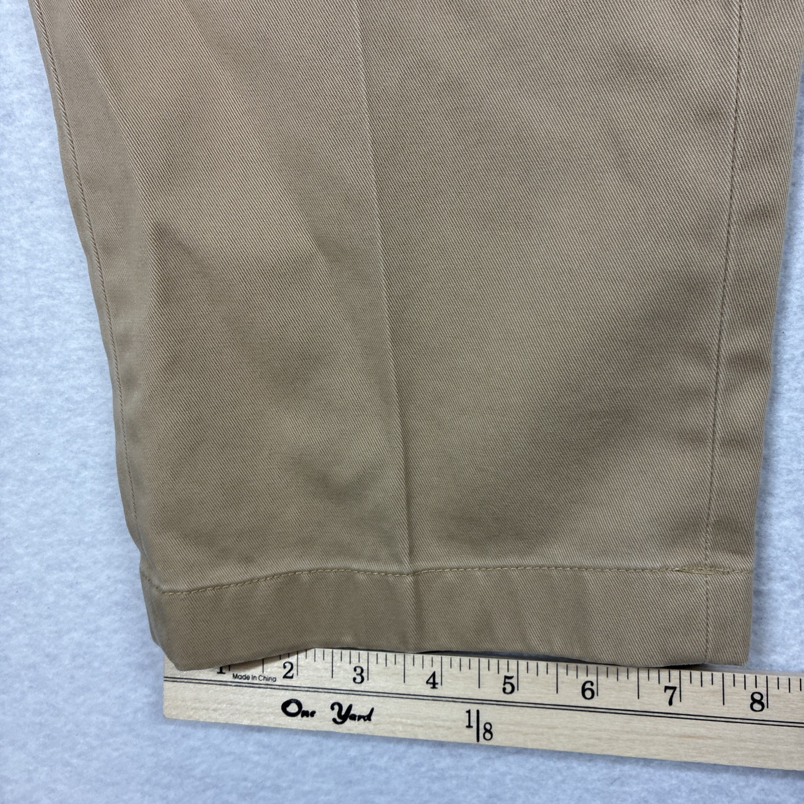 Brooks Brothers Clark Advantage Flat Front Tan Cotton Chino Pants 35X34 Preppy