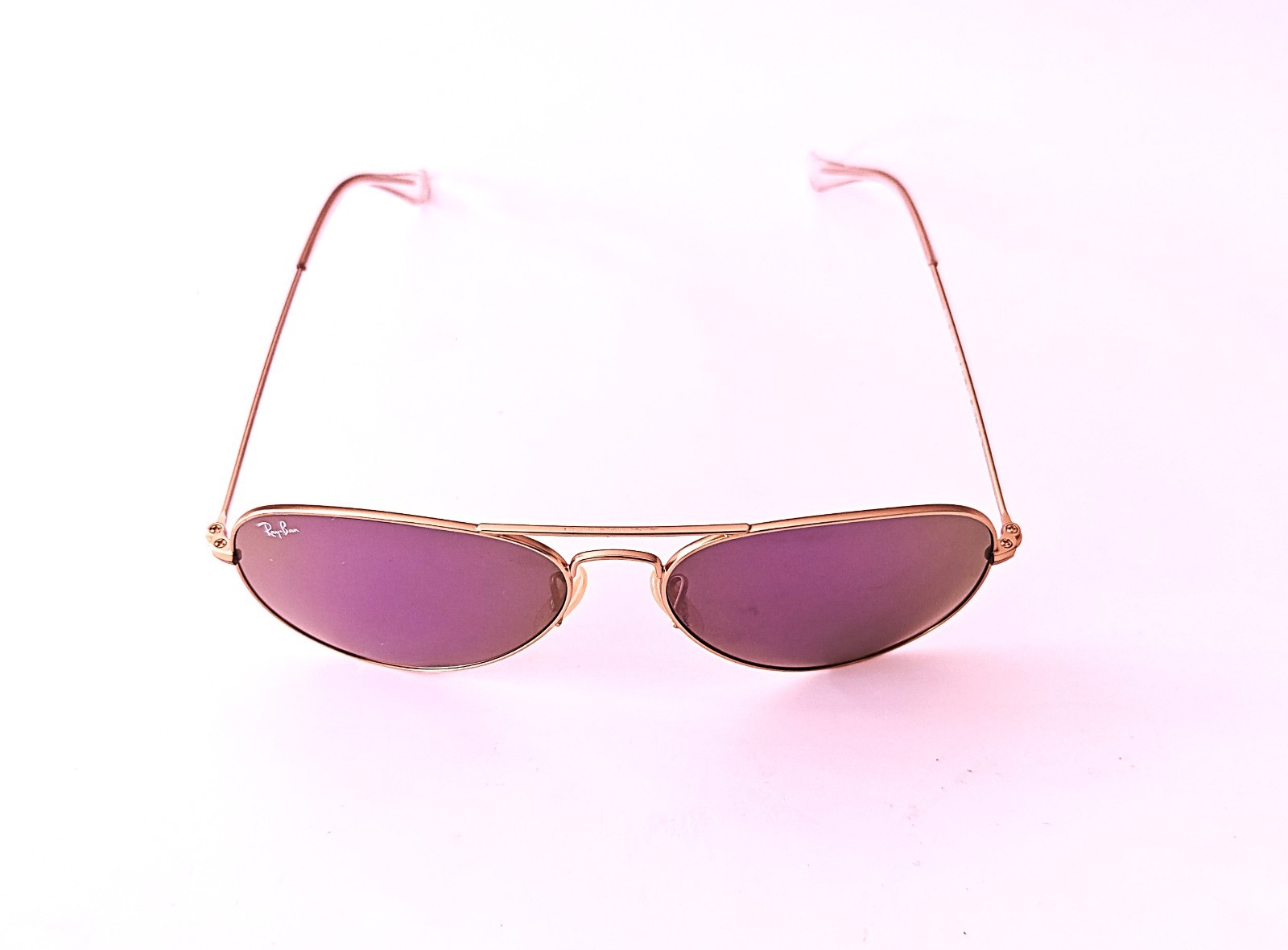 Ray-Ban RayBan RB3025 Aviator Matt Gold Frame Purple/ Violet Flash Lens 58mm