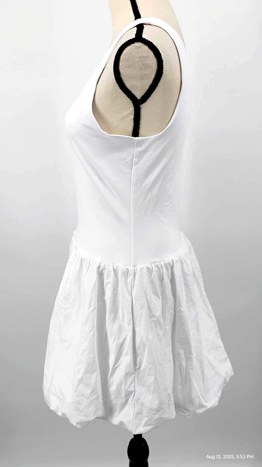 NEW Aritzia Babaton Optimist Contour Cotton Poplin Fit Flare Micro Dress White L