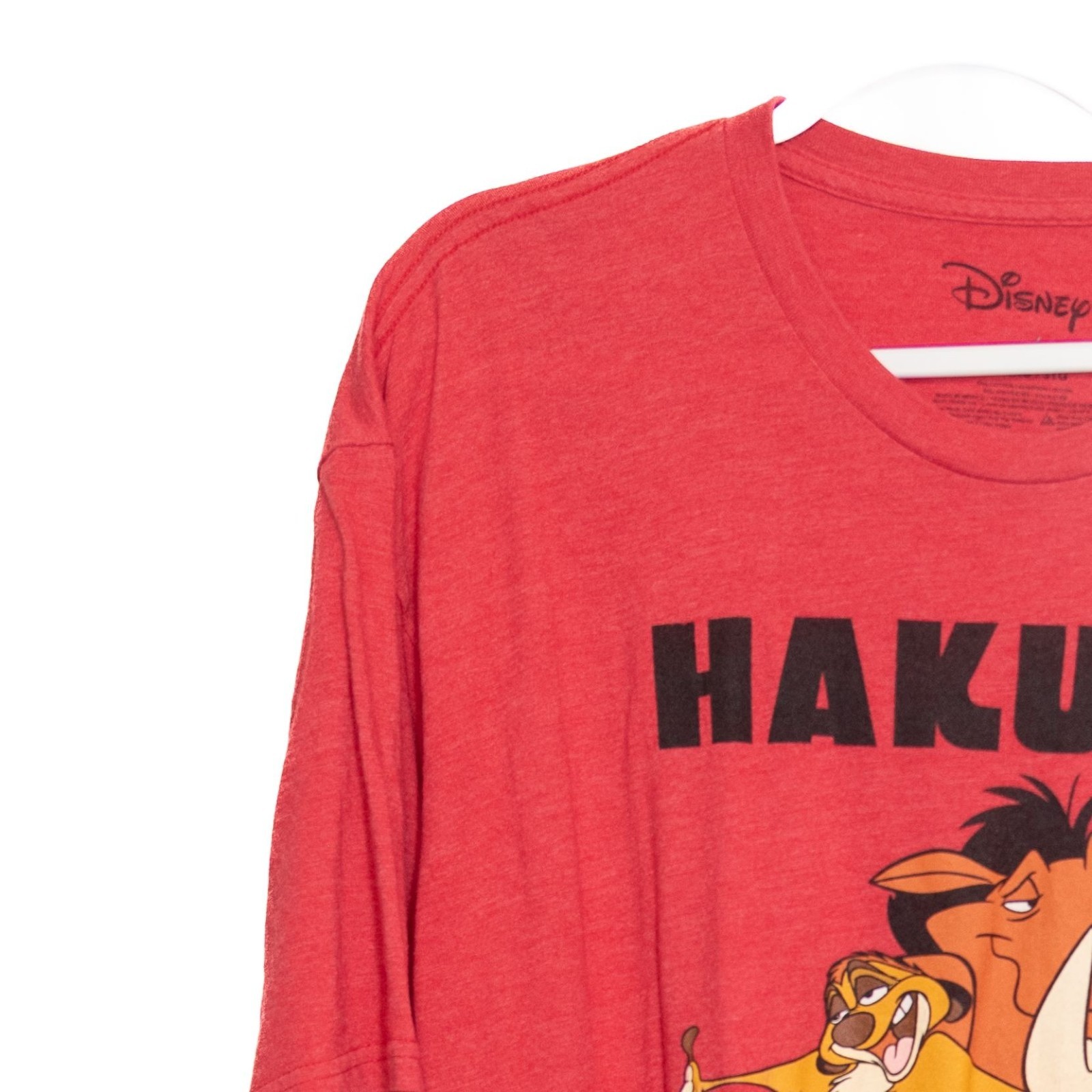 Disney Size 3X Red Hakuna Matata Graphic Tee Featuring Simba Timon & Pumbaa