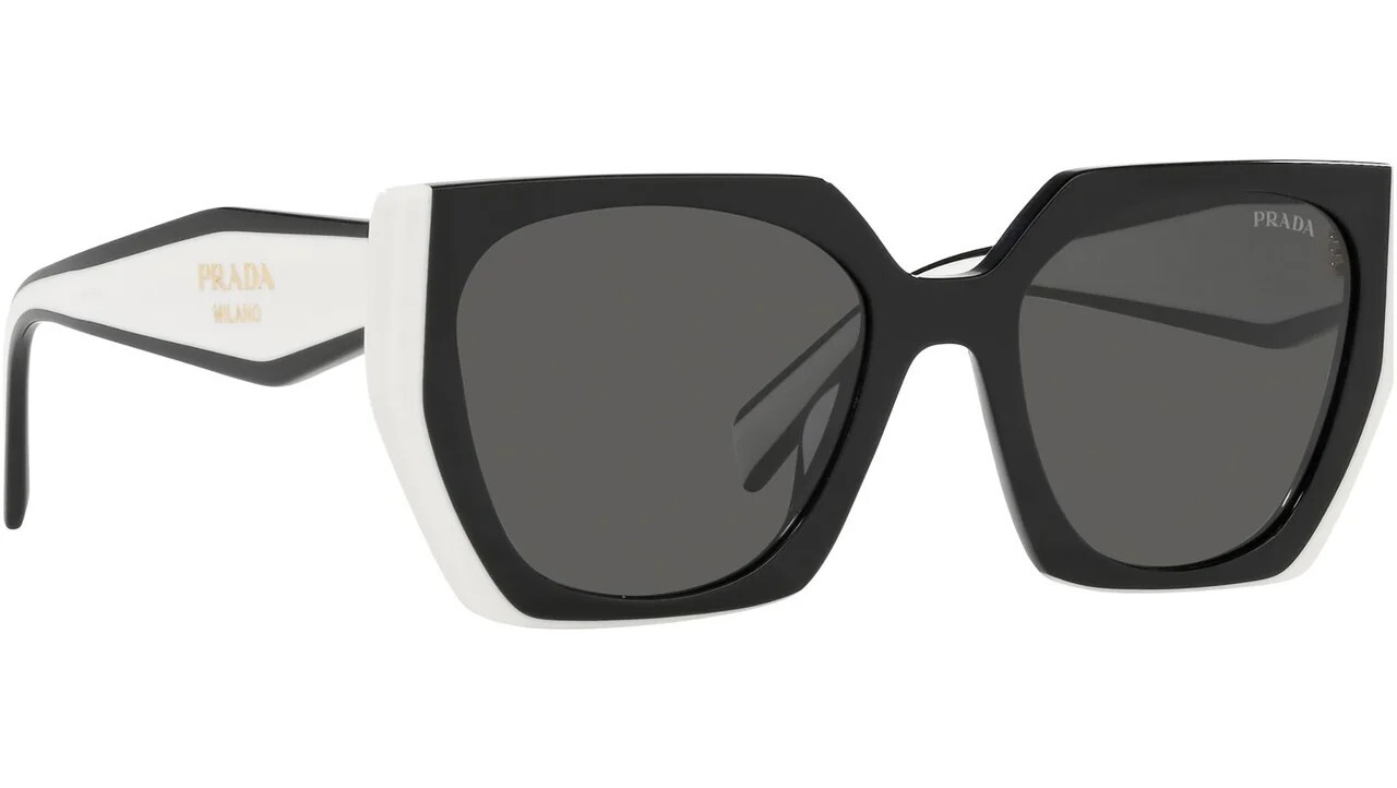 PRADA PR15WS 09Q5S0 Black White Dark Grey Women’s Sunglasses New