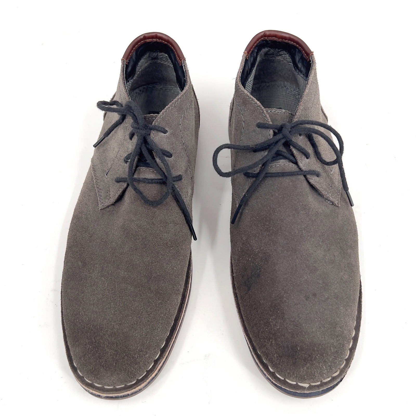 Kenneth Cole Reaction Mens Desert Sun Chukka Boots Grey Suede Leather Trim 9 M