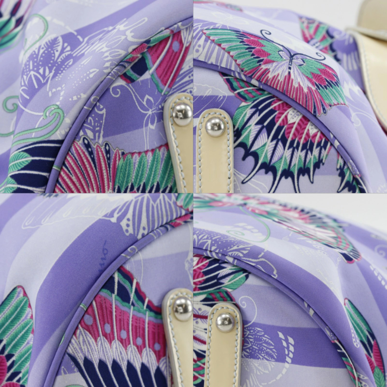 Salvatore Ferragamo Butterfly Pattern AU-21 / 6411 Tote Nylon Purple Bag #NB2500