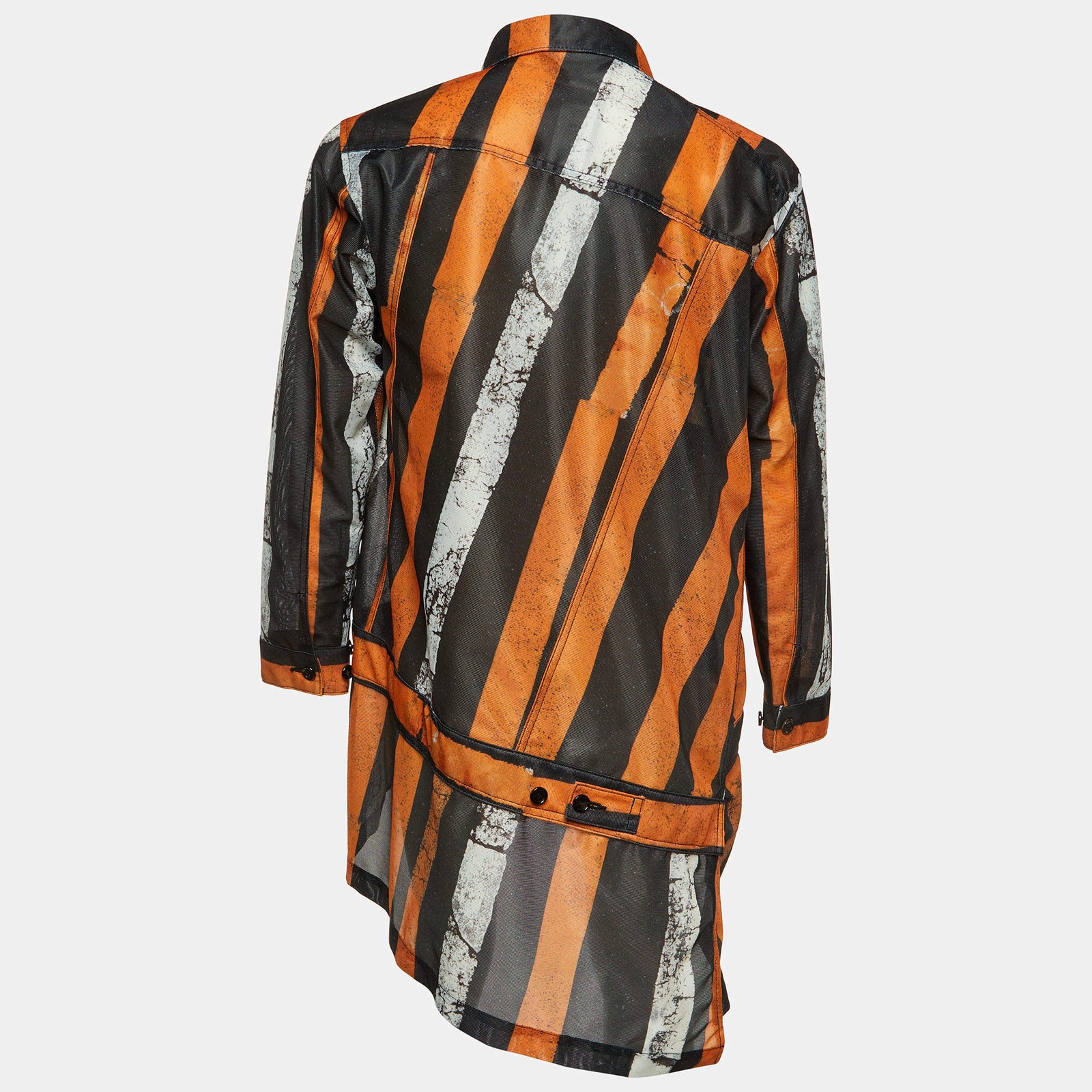 Comme des Garcons Homme Plus Multicolor Striped Mesh Long Jaacket M