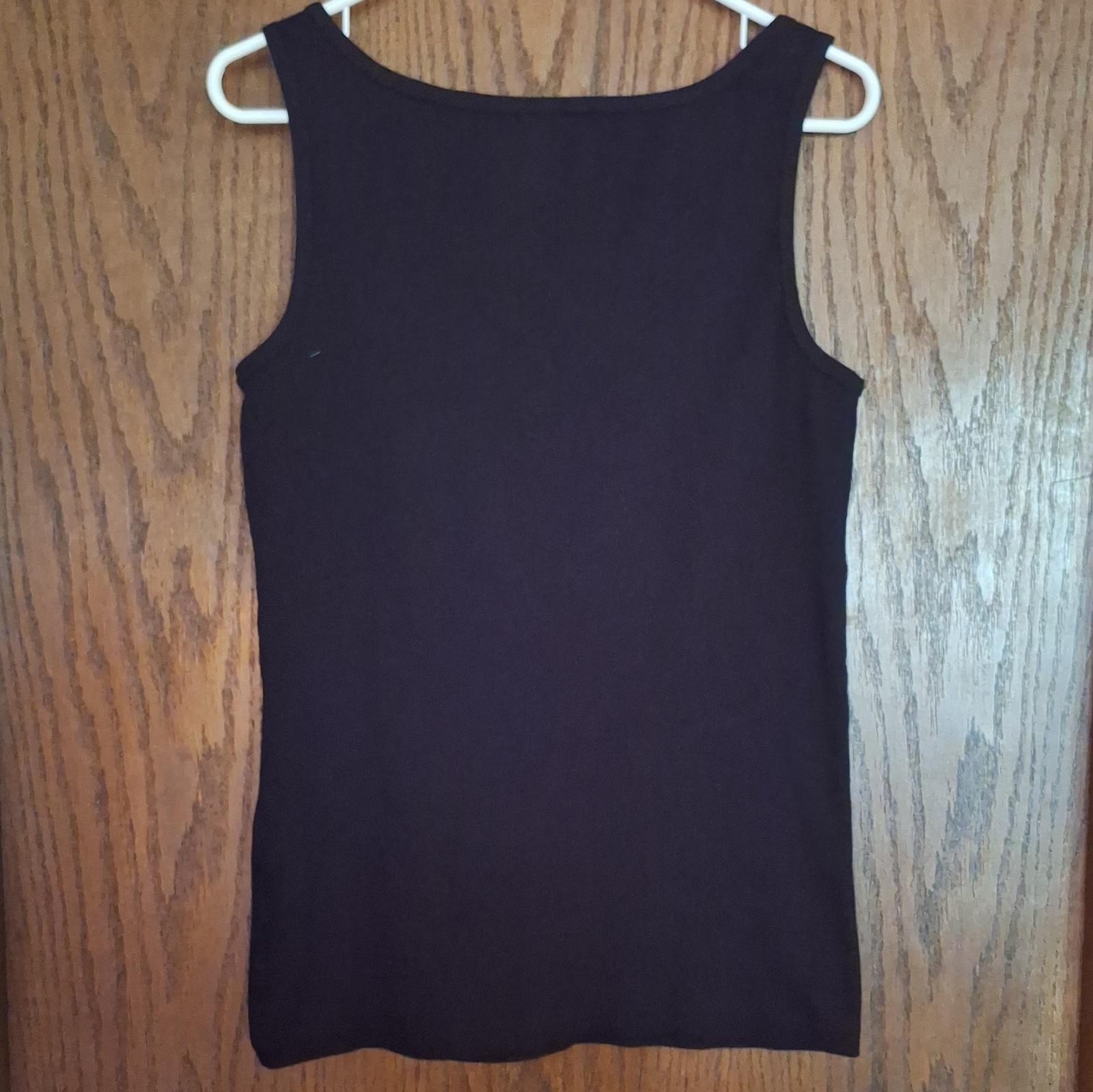 Faded Glory Women’s 2XL Black Solid Knit Organic Cotton Blend Stretch Scoop Tank