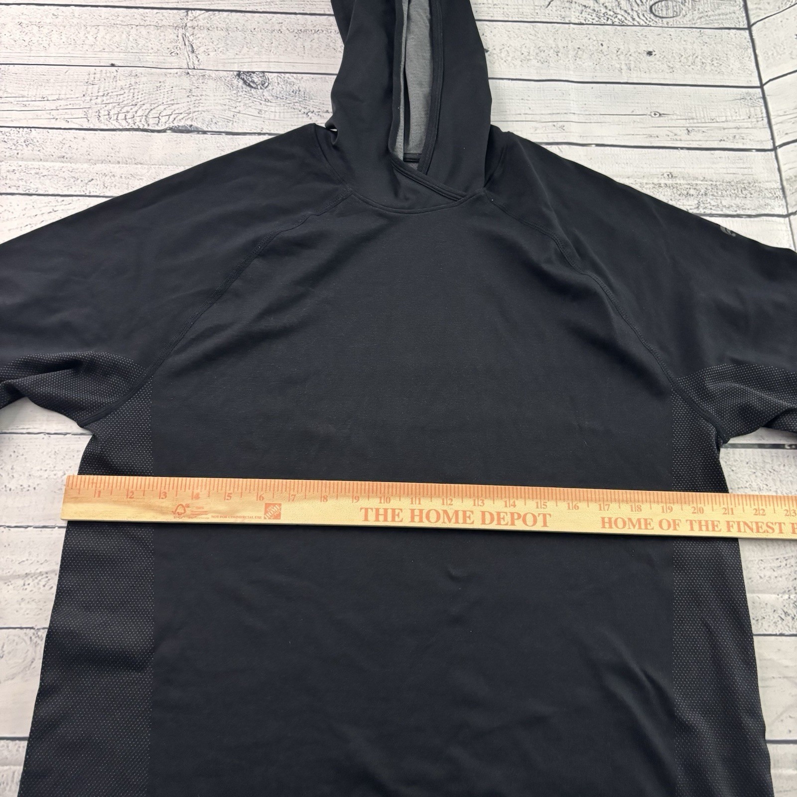 Fabletics Long Sleeve Nylon Poly Hooded Athletic T Shirt Men’s XL Black