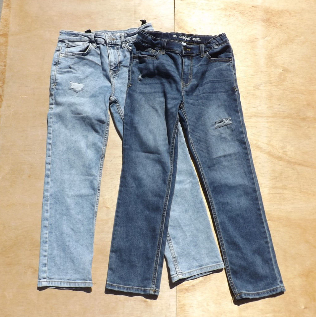 Size 12 Slim Leg Denim Jeans, Cat & Jack, Girls Light & Medium Wash