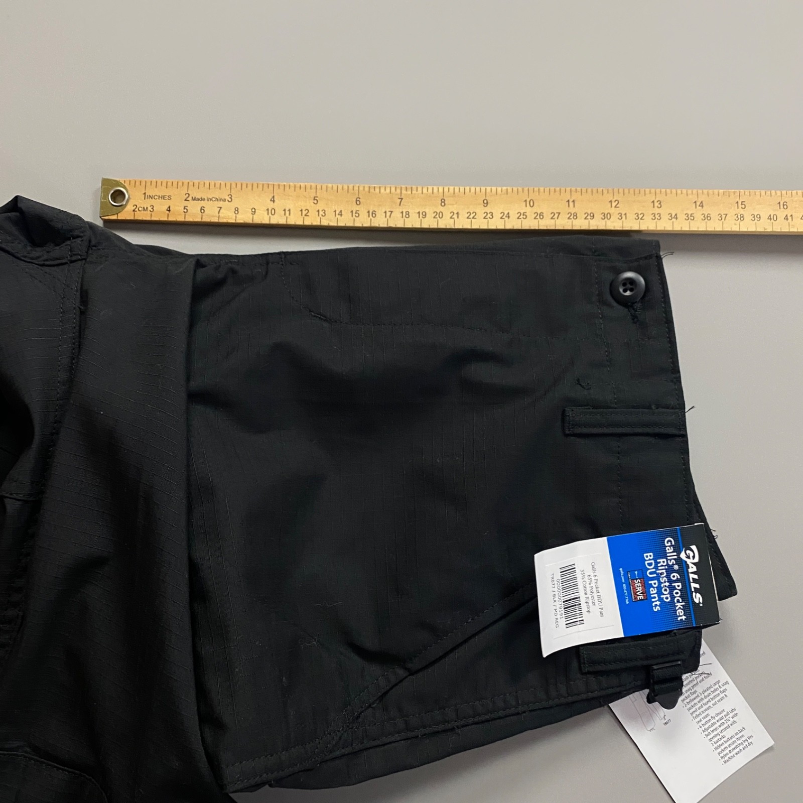 GALLS Mens Medium x 32″ 6 Pocket Ripstop BDU Pants Black Poly Cotton Tactical
