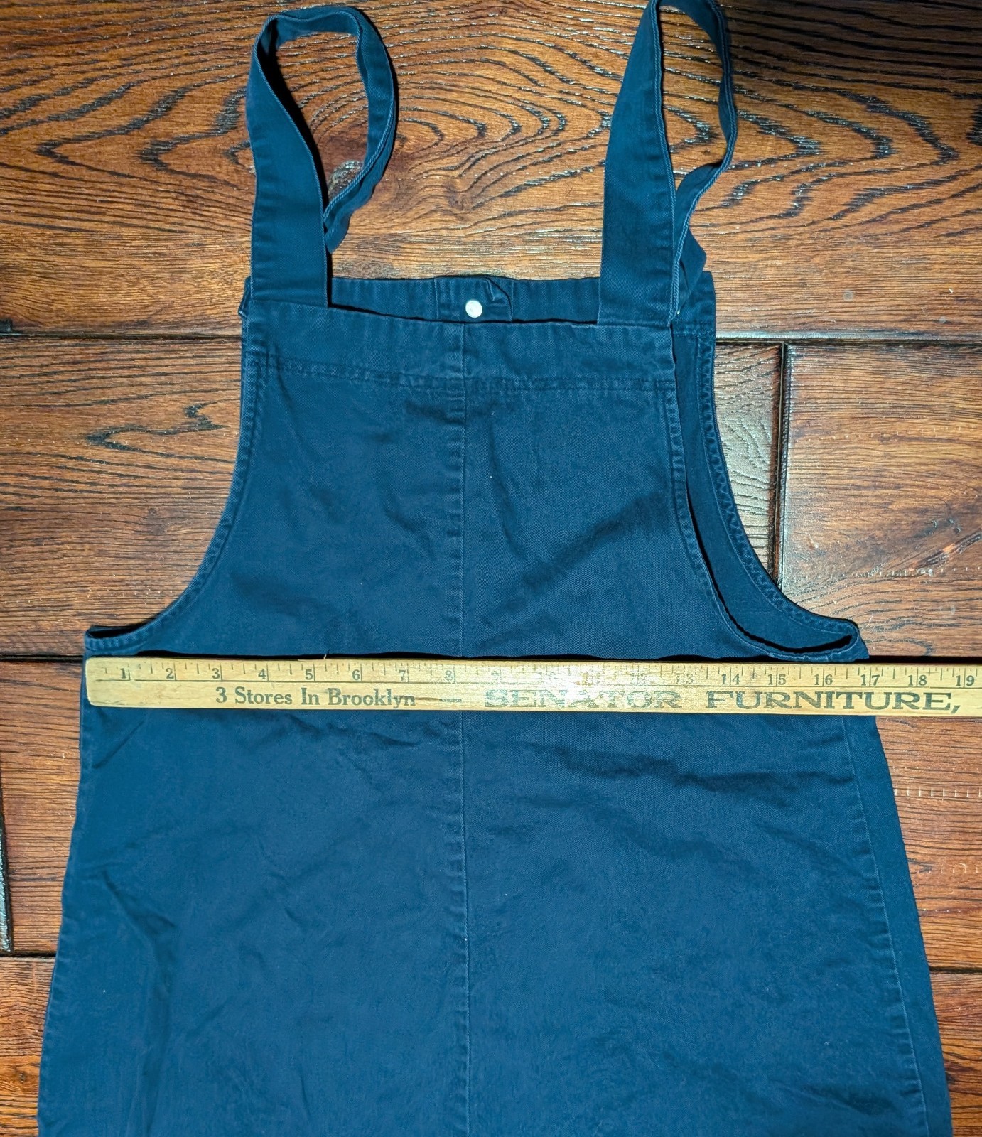 A. BYER Women’s / Juniors Overall Style Mini Dress Navy Blue Metal Buttons Sz 11