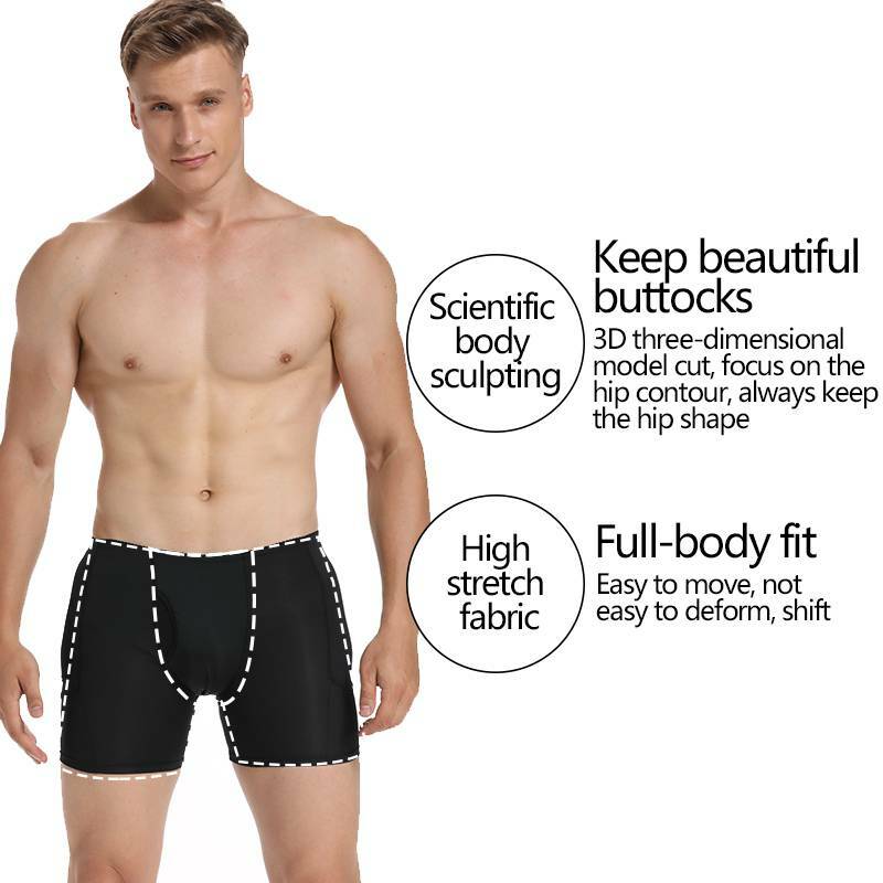 Men Padded Enhancer Underwear Shapewear Butt Lifter Boxer Briefs Panties Shaper