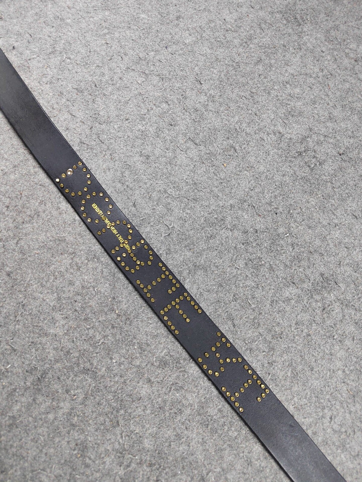 RRL Double RL Vintage Brass Studded Leather Belt Solid Brass Buckle Size 34