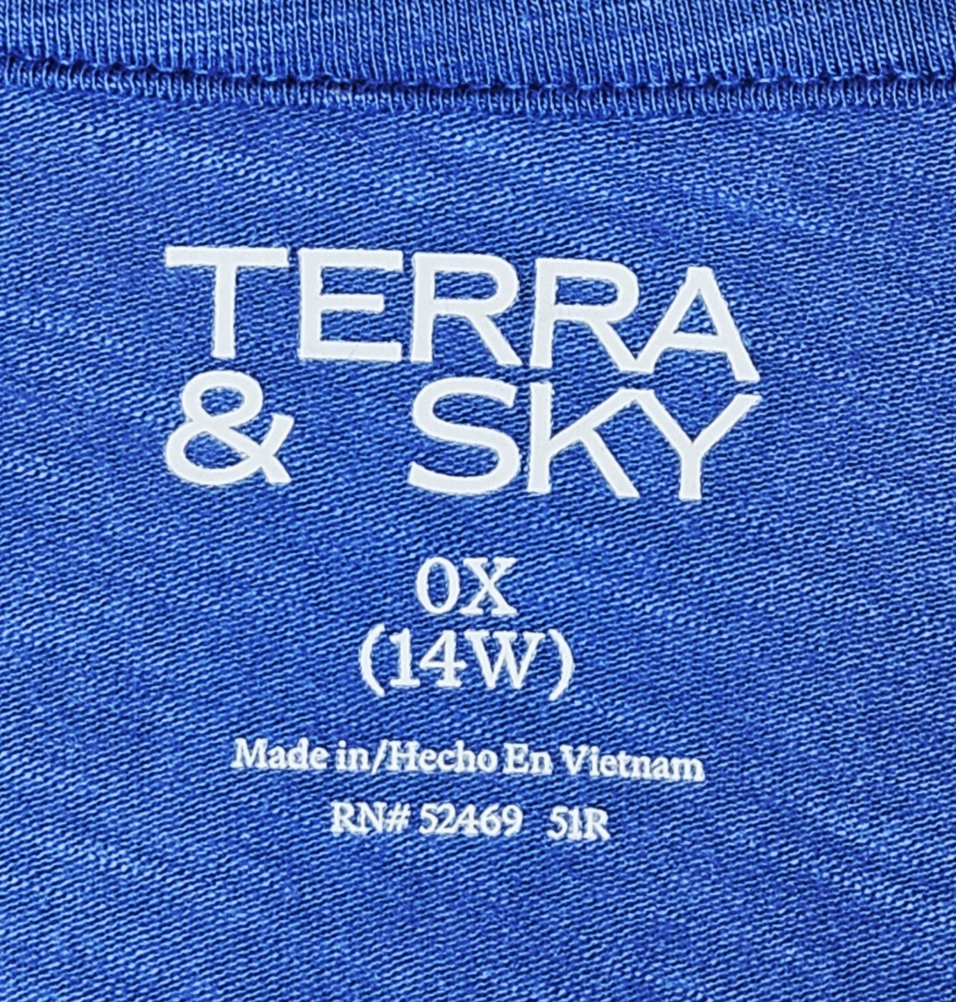 Terra & Sky Plus Blue Heron Semi-Fitted T-Shirt V-Neck Tencel Choose 0X 2X or 3X