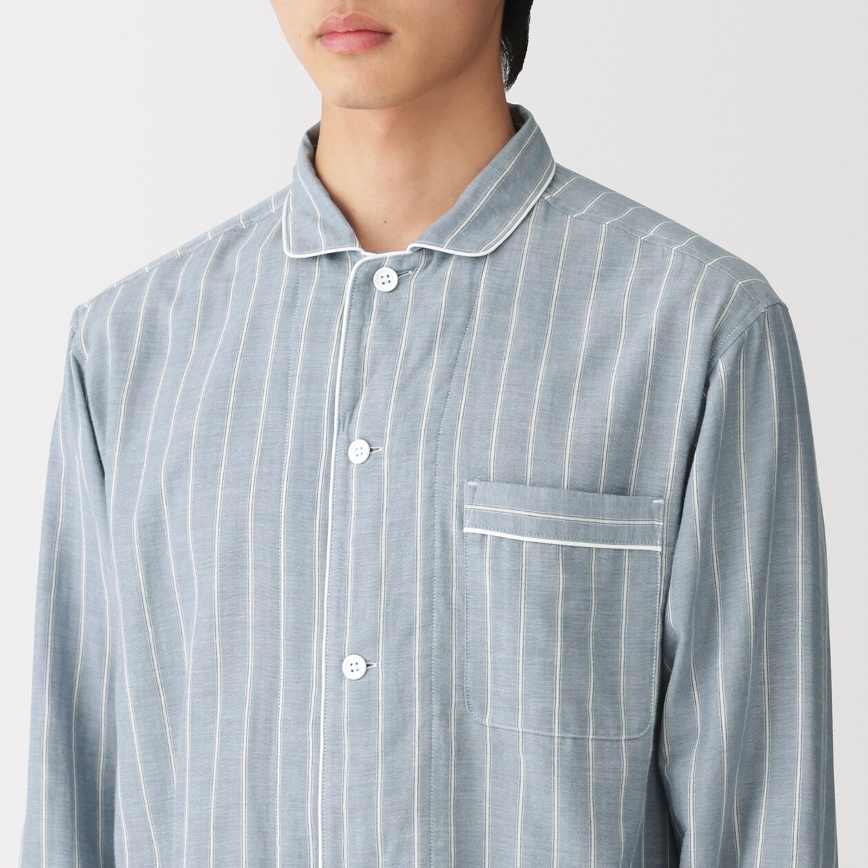 MUJI Mens 100% Organic Cotton Double Gauze Pajamas Smoky Green FedEx