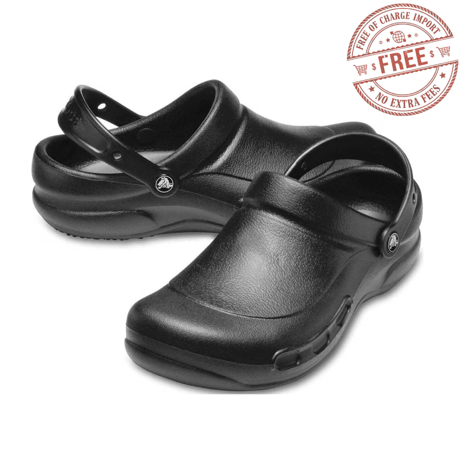 Crocs at Work Unisex Bistro Slip Resistant Clog Lightweight Black Width Medium