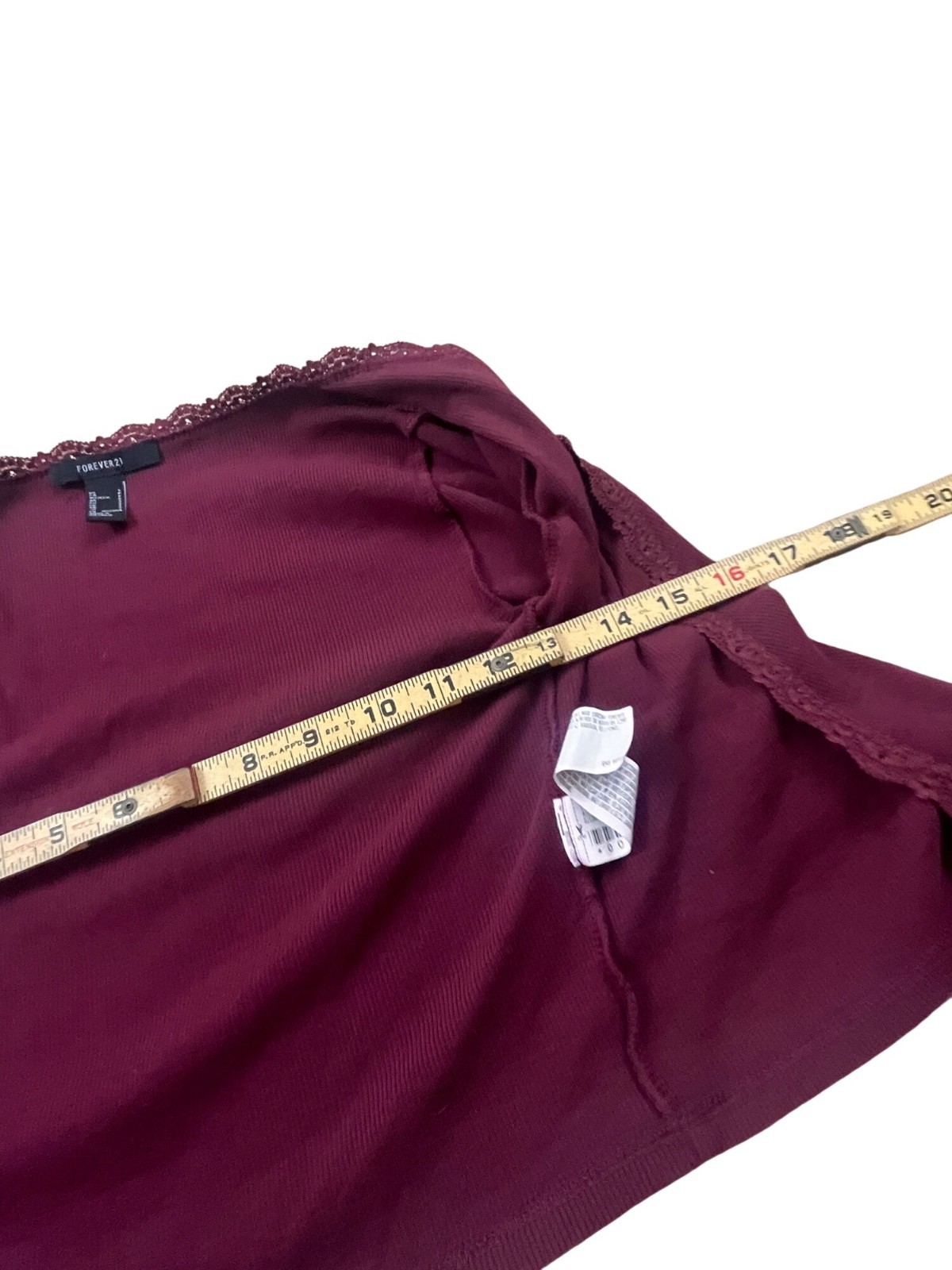 Forever 21 Dark Coquette Wrap Top Womens Small Burgundy Ballerina 90s Grunge