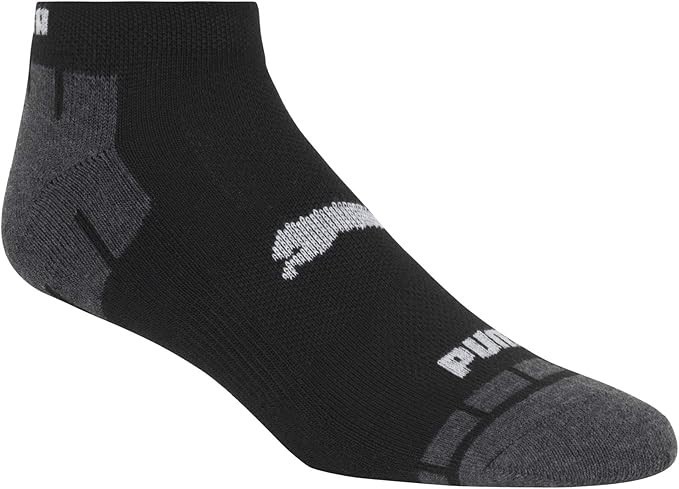 PUMA Men’s Low Cut Socks 8 Pack Cotton Athletic Sport Crew Socks Black