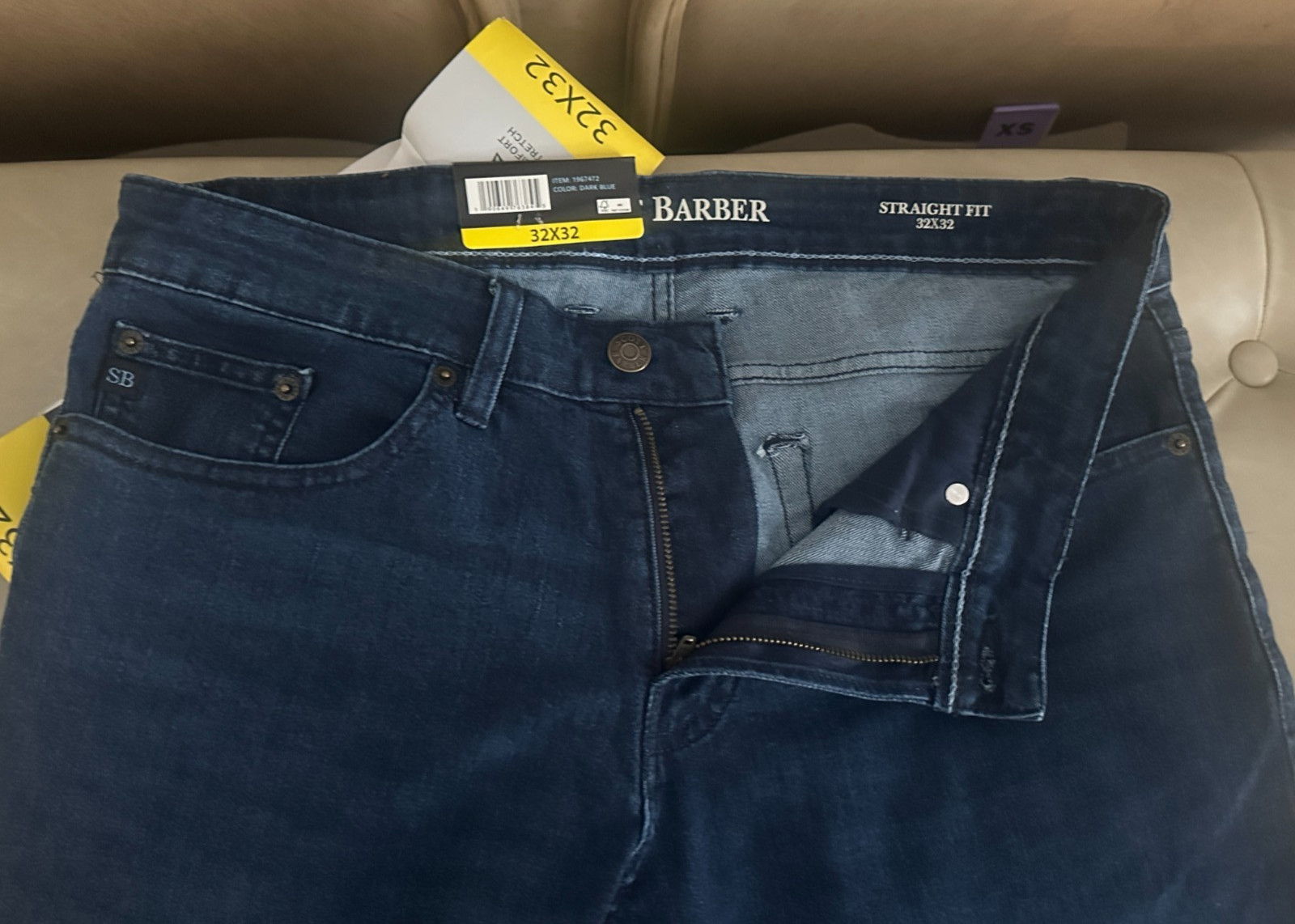 Scott Barber Men’s 5-Pocket Jeans – Dark Blue – Size 32×32