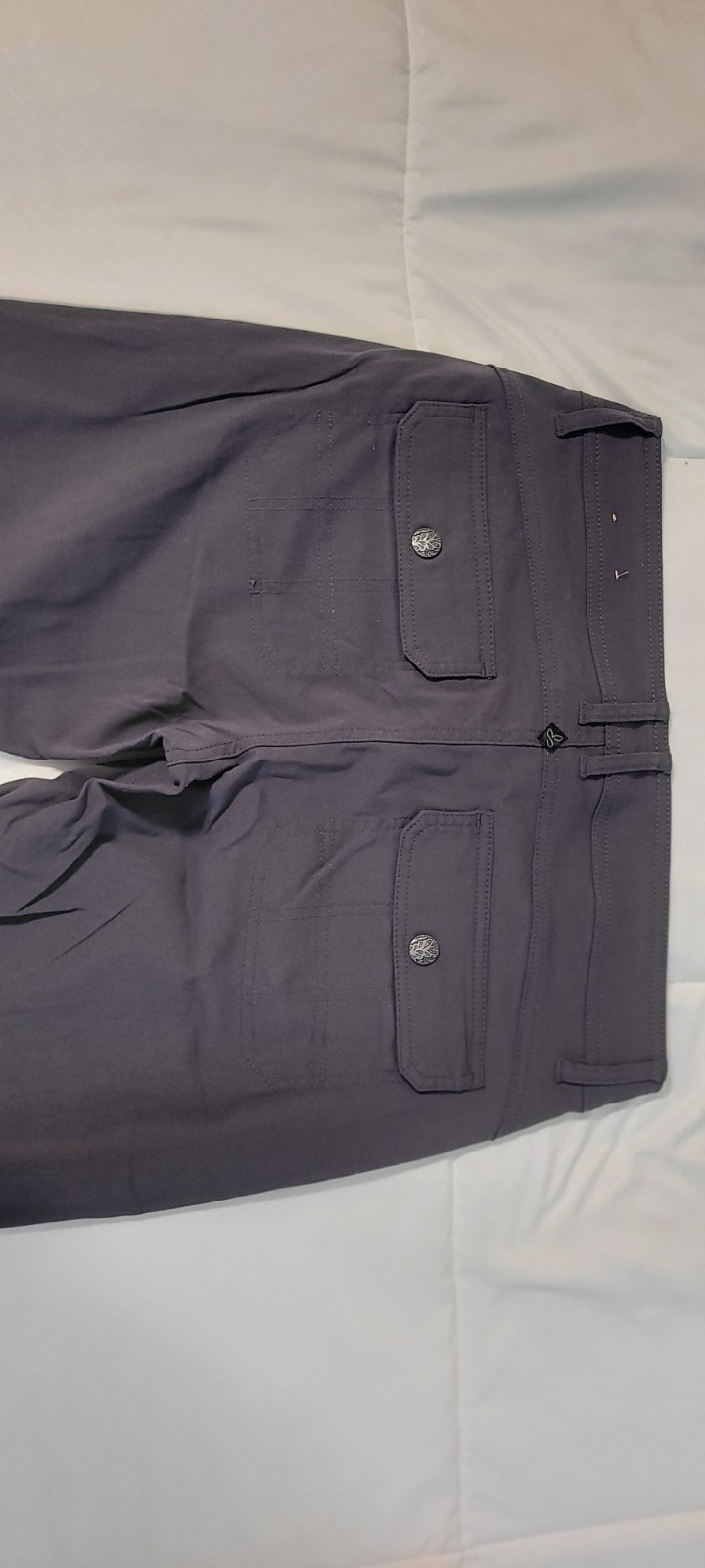 PrAna Halle Pants Womens 8 Gray Bootcut Roll Up Snap Stretch Zion Outdoor Hiking