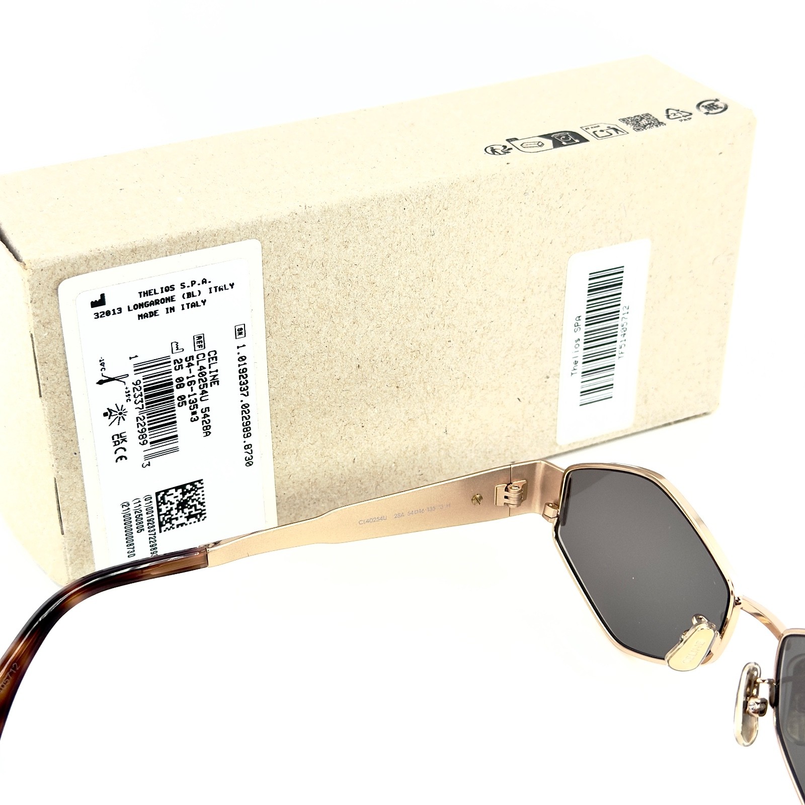 CELINE CL40254U 40254 METAL TRIOMPHE Rose Gold Oval Unisex Sunglasses 28A