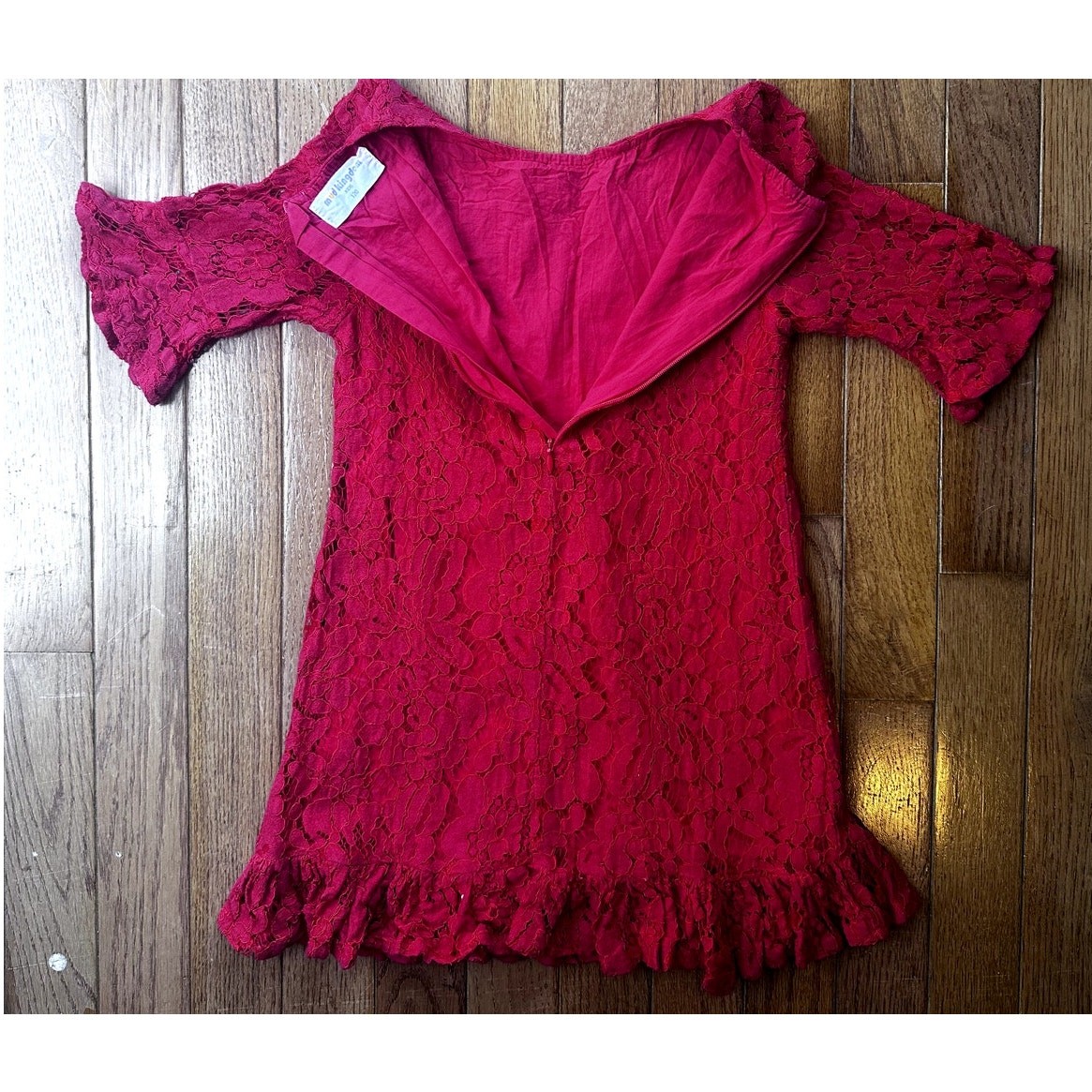 Mud Kingdom Girls Dress Red Lace dress size 5 *Brand size chart in photos