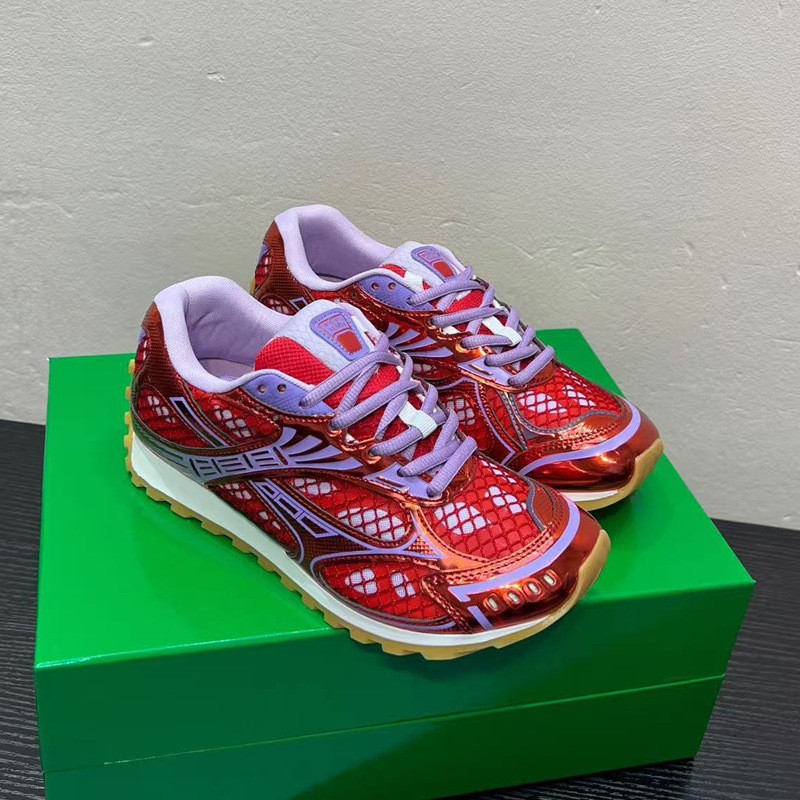Bottega Veneta Wine red Platform Sneakers Women Comfort Casual Thick Sole Shose