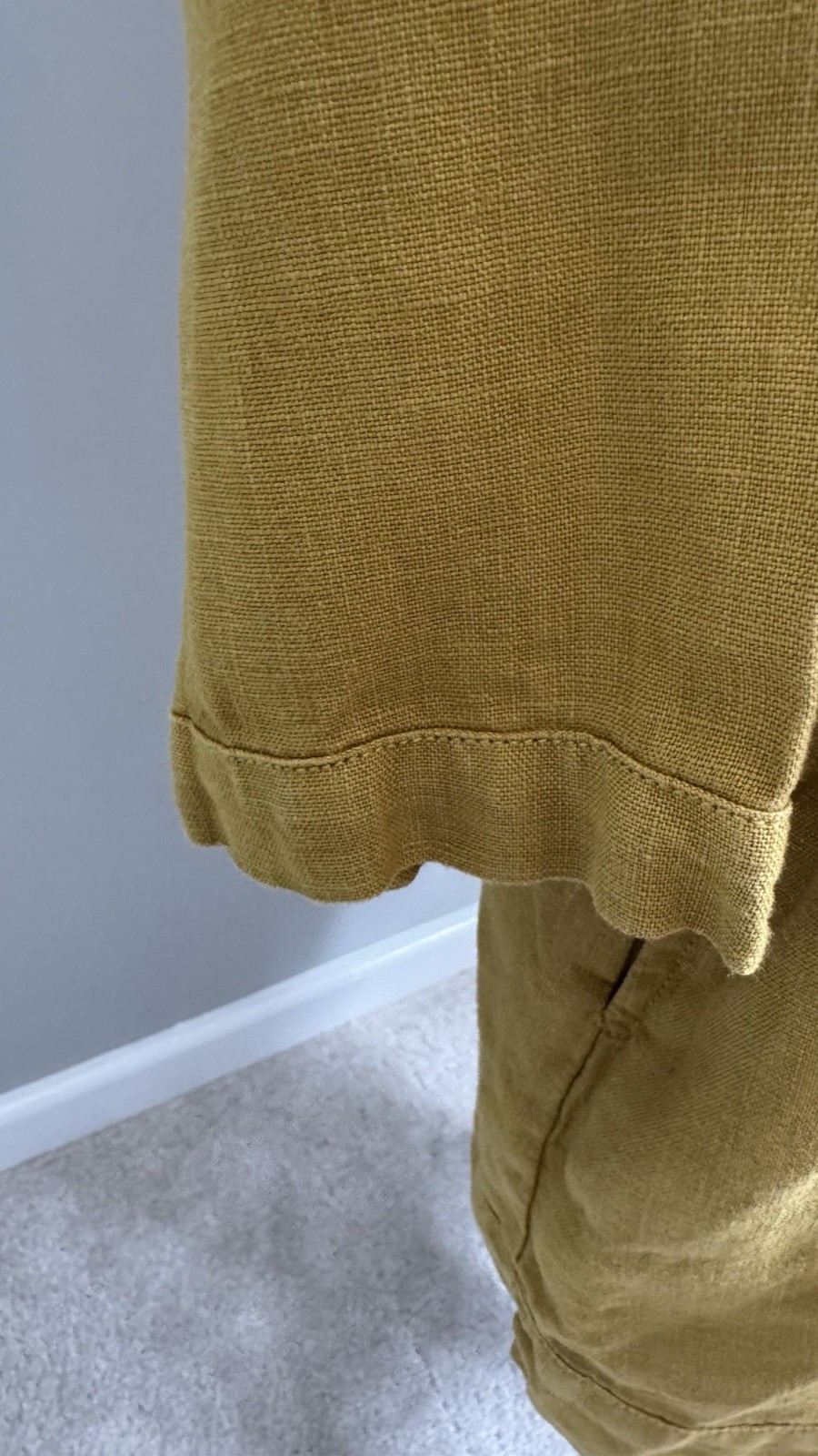 SEASALT ‘SHALLOW LAYERS TUNIC’ MUSTARD 100% QUALITY FEEL LINEN SIZE 12, POCKETS