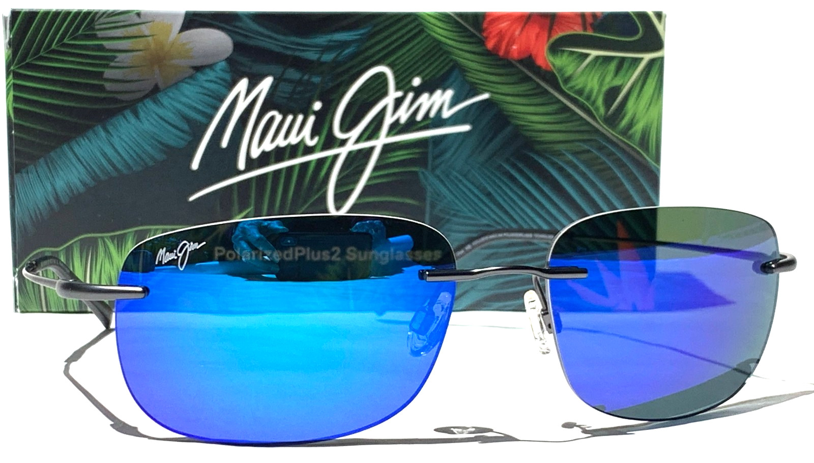 *Maui Jim OHAI Gunmetal POLARIZED Blue Hawaii Mirror Lens Sunglass B334-02D*
