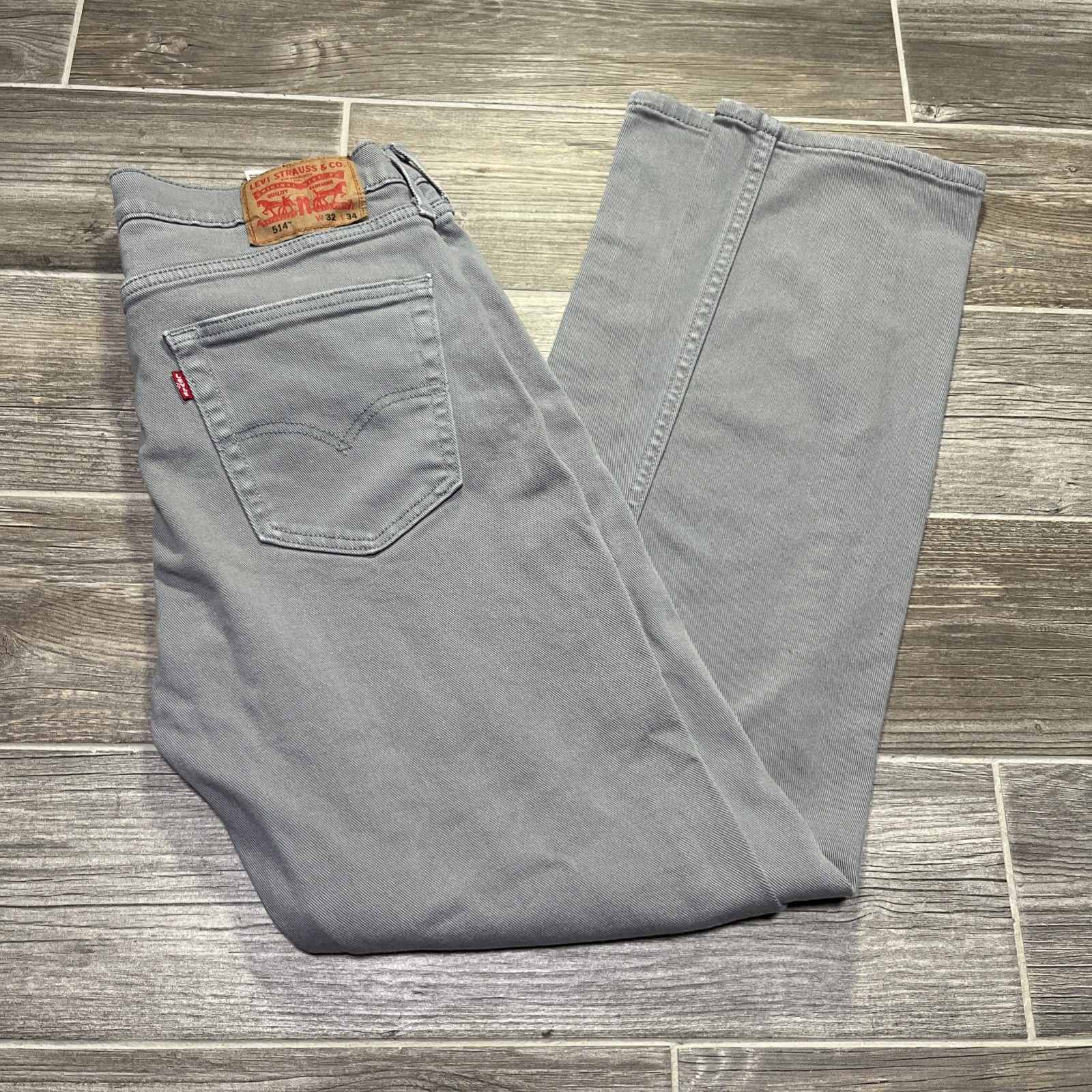 Men’s Levi’s 514 Straight Fit Gray Pants Size 32”x34”