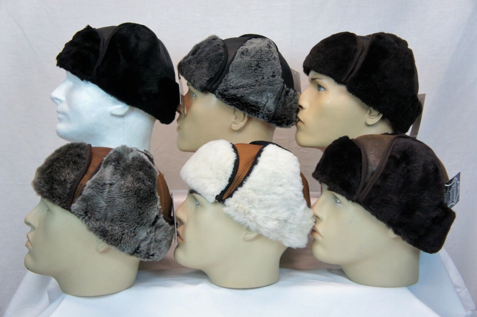 6 colors REAL SHEEPSKIN SHEARLING LEATHER HAT Trapper Ushanka Hunting warm M-3XL