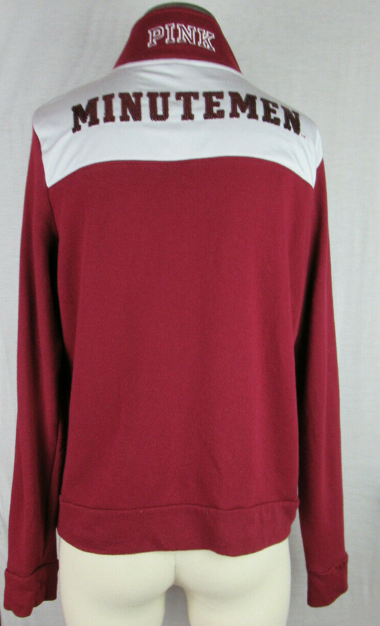 VS Victorias Secret Pink UMass College Bling Sweatshirt Half Zip M Medium EUC