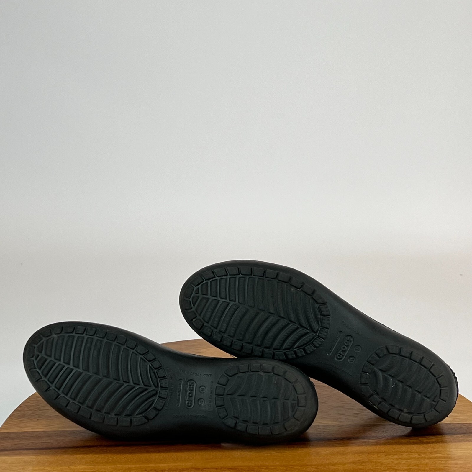 Womens Crocs Kadee Black Comfort Casual Cutout Ballet Flats Shoes Size 9 M GUC