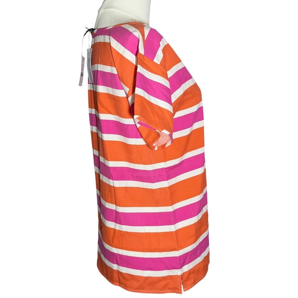 NWT J-Crew 100% Silk striped blouse PInk/multi xxs