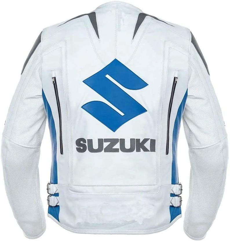 Suzuki Motorcycle Leather Jacket Men’s Suzuki Biker REAL Cowhide Racing Jacket