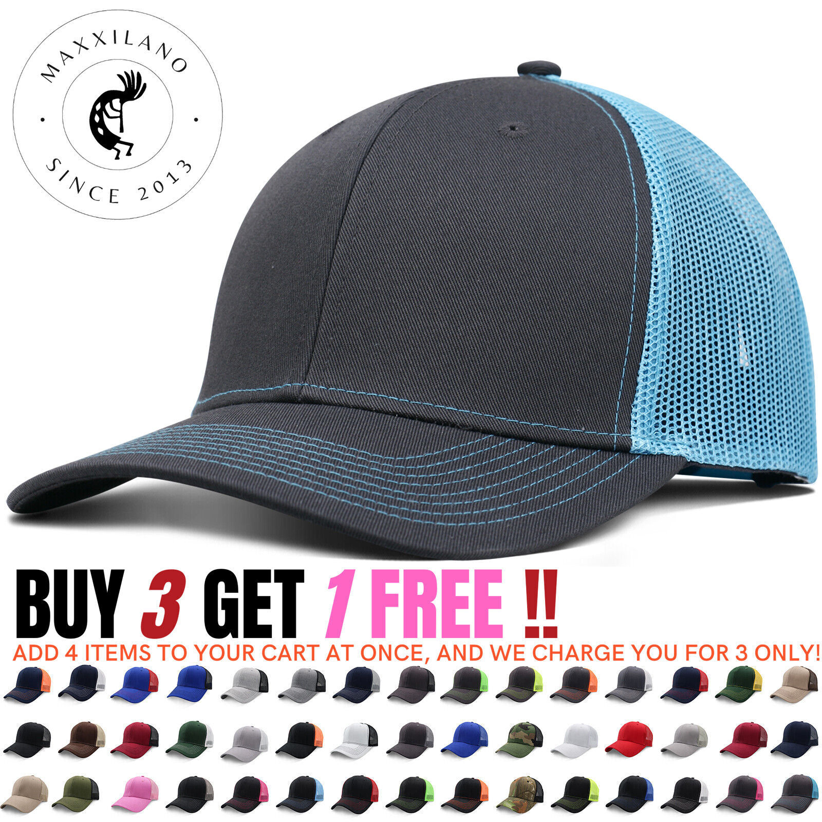Men’s Cotton Trucker Hat – Polo Style Mesh Baseball Cap Snapback Hats Women’s