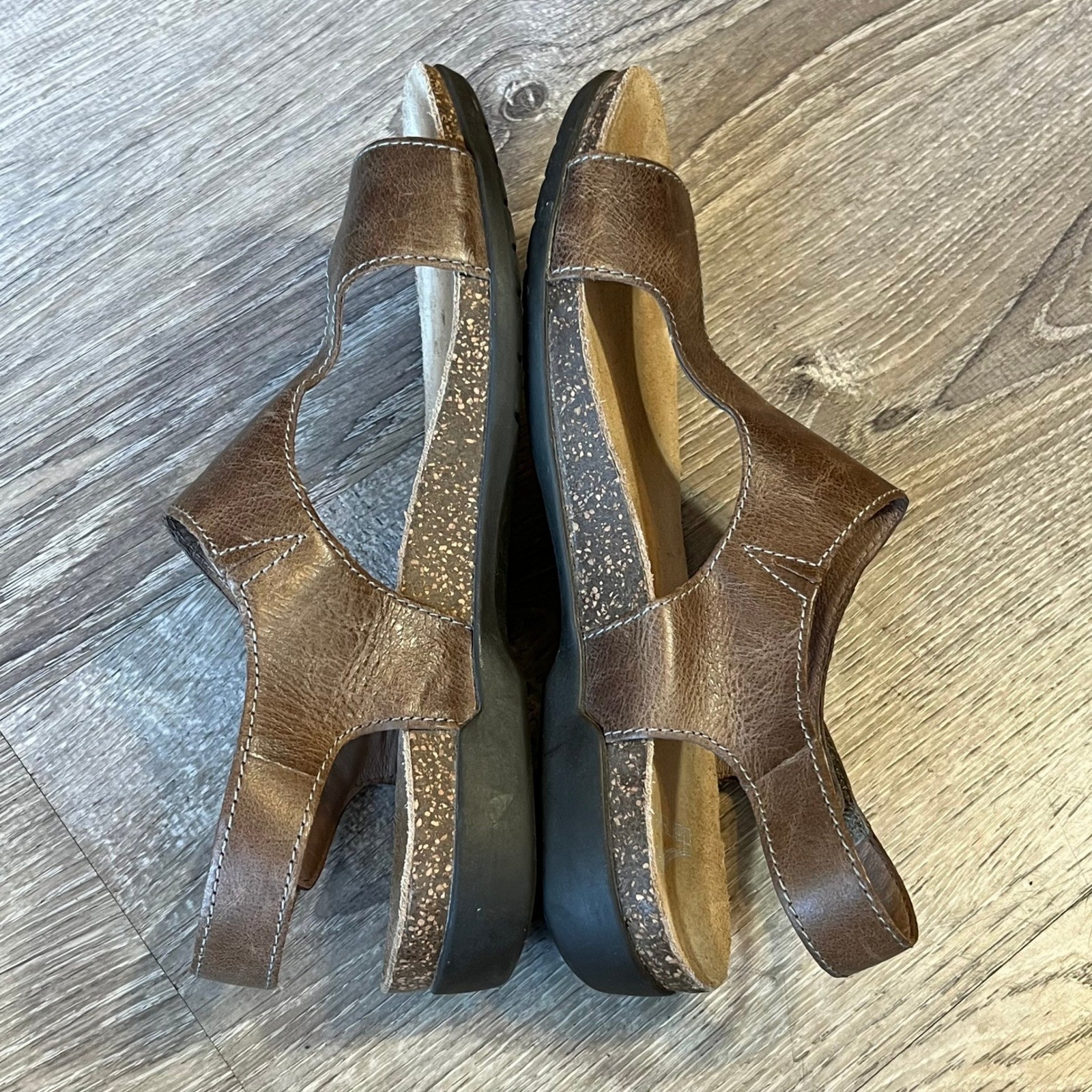 Dansko Reece Womens Brown Leather Toe Loop Slingback Sandals Size 37 6024795300