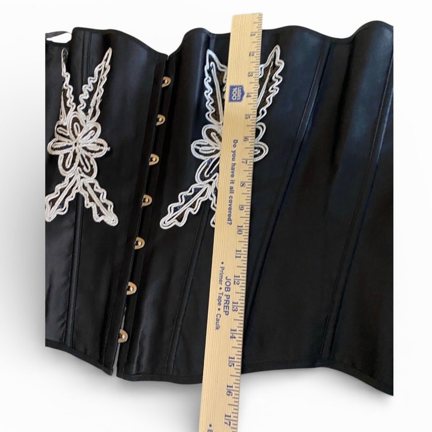 Adore Me Bustier Women’s 3X Black White Poly Spandex Blend Bling Applique ￼