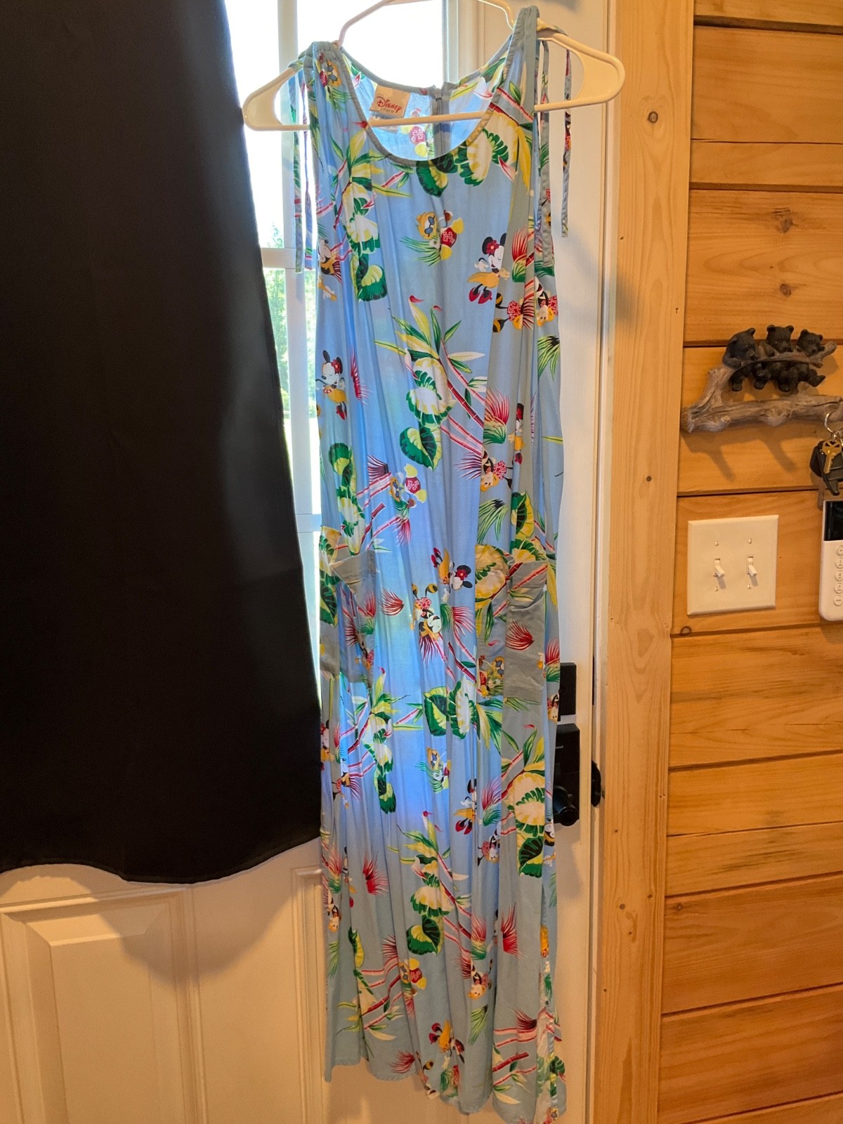 disney dress, Hawaiian print with characters, slinky fabric, lovely, size S