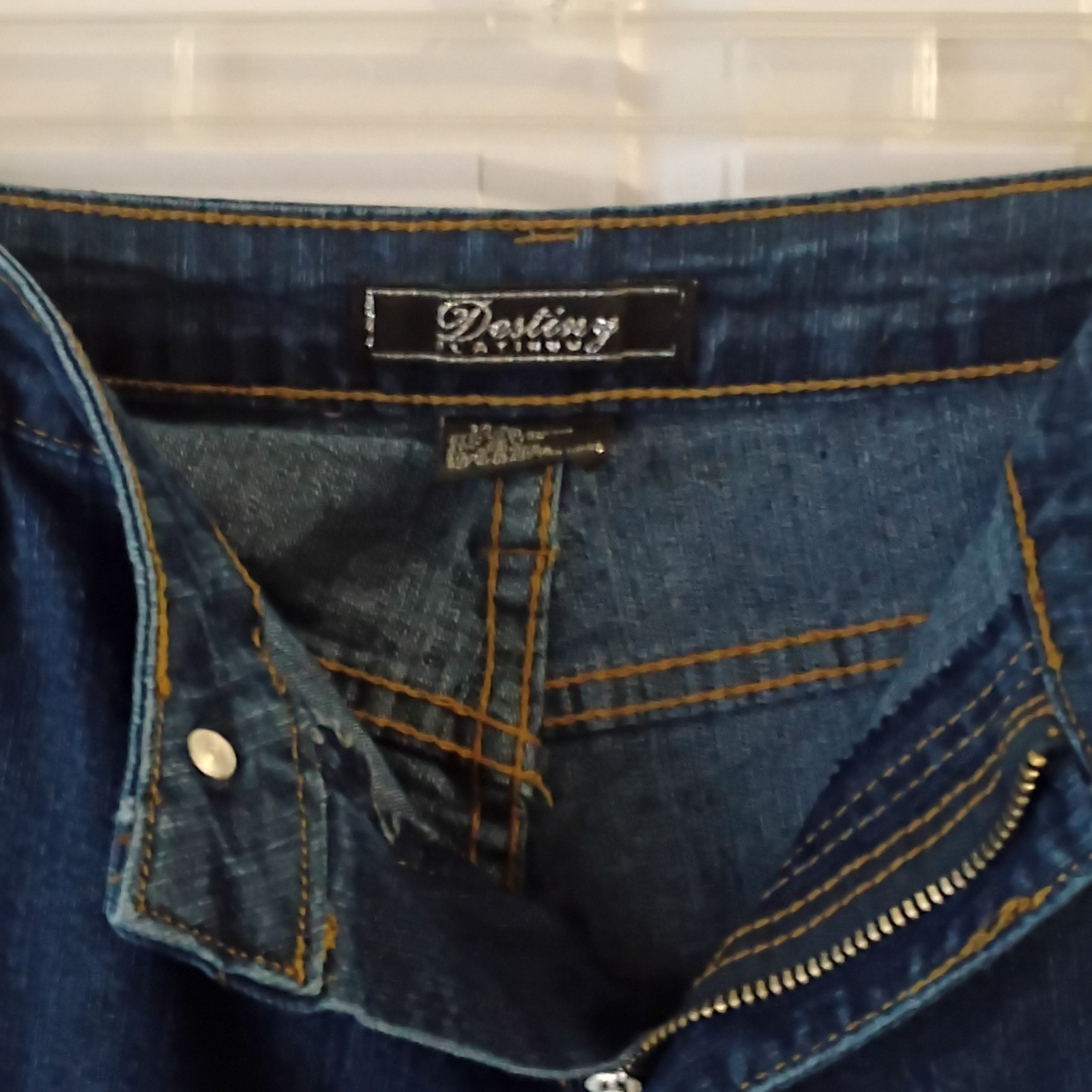 Destiny Straight Leg Blue Denim Jeans Juniors Size 11/12 5-Pocket Zip Button